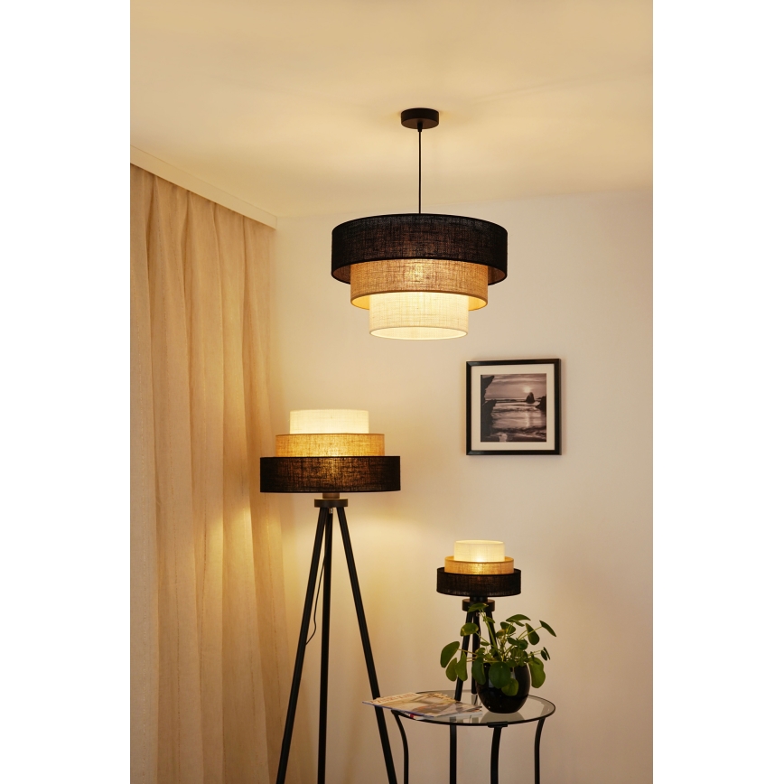 Brilagi - Настольная лампа ASPEN LUNETA 1xE27/15W/230V черный/бежевый/кремовый