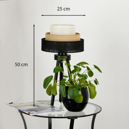 Brilagi - Настольная лампа ASPEN LUNETA 1xE27/15W/230V черный/бежевый/кремовый