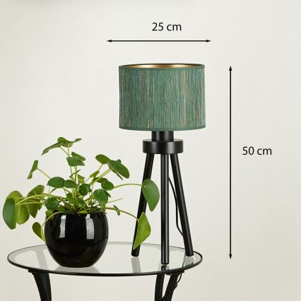 Brilagi - Настольная лампа BOSTON ROLLER 1xE27/15W/230V соломенная зелёная/золотая