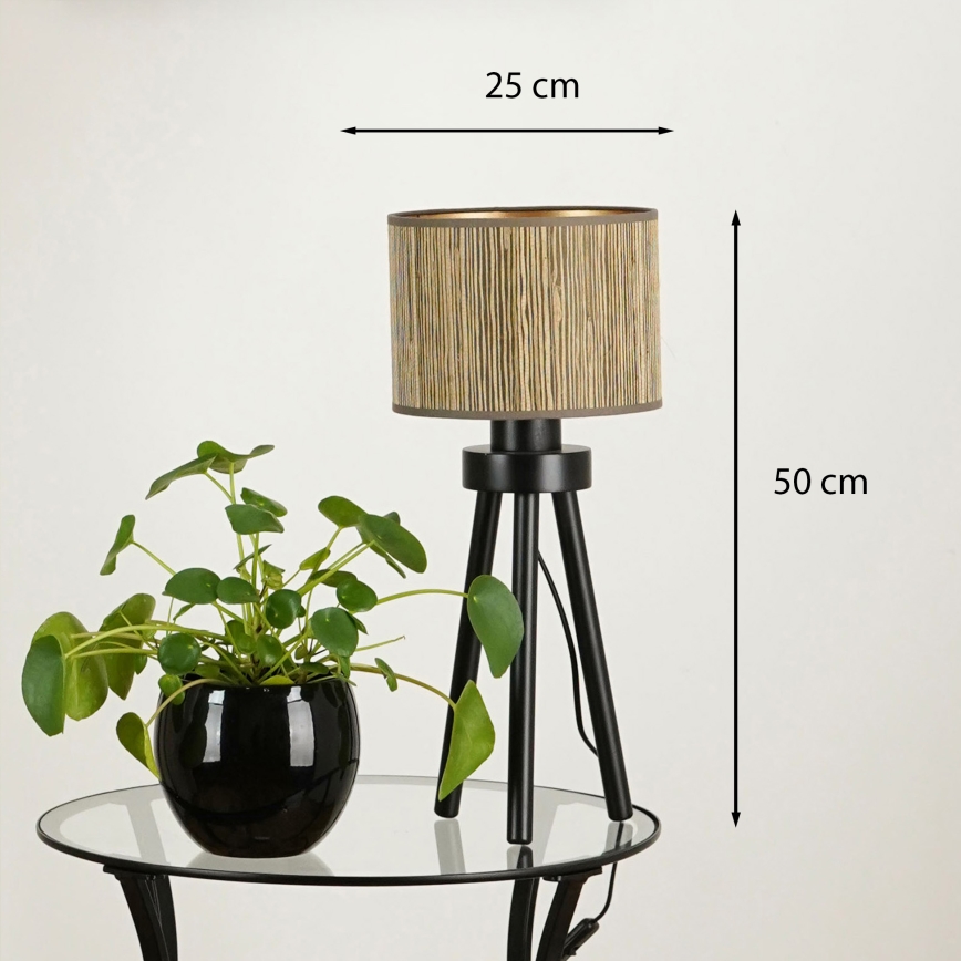 Brilagi - Настольная лампа BOSTON ROLLER 1xE27/15W/230V соломенная коричневая/золотая