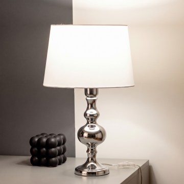 BRILAGI - Настольная лампа CERIA 1xE27/60W/230V Ø 30 см полированный хром/белый