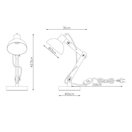Brilagi - Настольная лампа FOCUS 1xE27/40W/230V белая