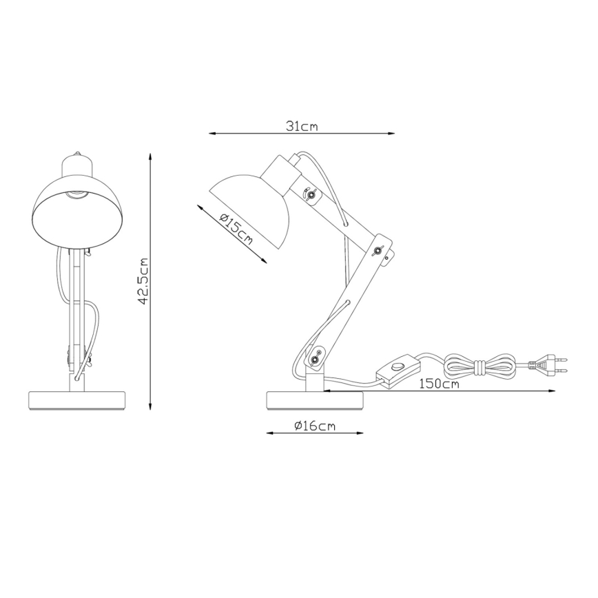 Brilagi - Настольная лампа FOCUS 1xE27/40W/230V белая