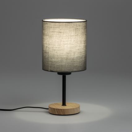 Brilagi - Настольная лампа NUBILA WOOD 1xE27/25W/230V дуб/антрацит