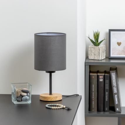 Brilagi - Настольная лампа NUBILA WOOD 1xE27/25W/230V дуб/антрацит