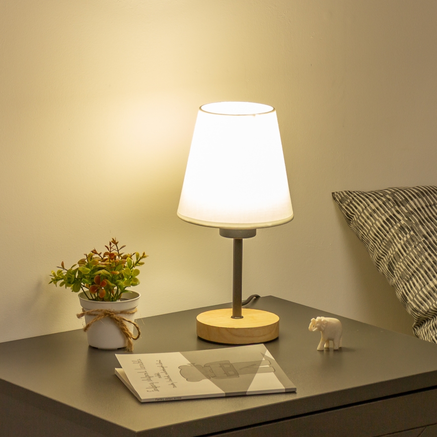 Brilagi - Настольная лампа NUBILA WOOD 1xE27/25W/230V дуб/белый