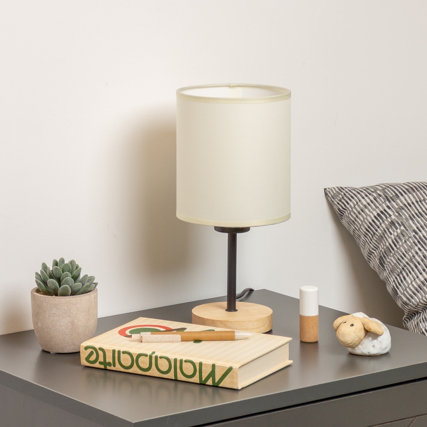 Brilagi - Настольная лампа NUBILA WOOD 1xE27/25W/230V дуб/черный/кремовый