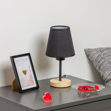 Brilagi - Настольная лампа NUBILA WOOD 1xE27/25W/230V дуб/черный