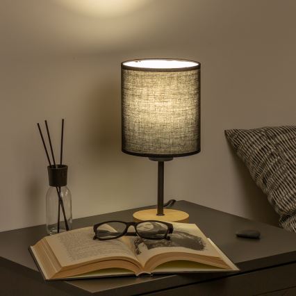 Brilagi - Настольная лампа NUBILA WOOD 1xE27/25W/230V дуб/черный