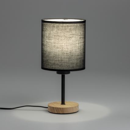 Brilagi - Настольная лампа NUBILA WOOD 1xE27/25W/230V дуб/черный