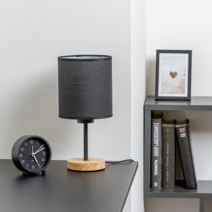 Brilagi - Настольная лампа NUBILA WOOD 1xE27/25W/230V дуб/черный