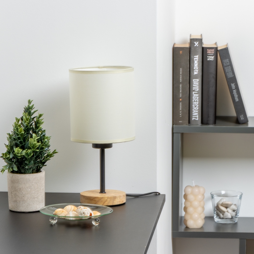 Brilagi - Настольная лампа NUBILA WOOD 1xE27/25W/230V дуб/черный/кремовый