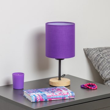 Brilagi - Настольная лампа NUBILA WOOD 1xE27/25W/230V дуб/фиолетовый