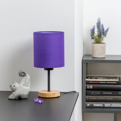 Brilagi - Настольная лампа NUBILA WOOD 1xE27/25W/230V дуб/фиолетовый