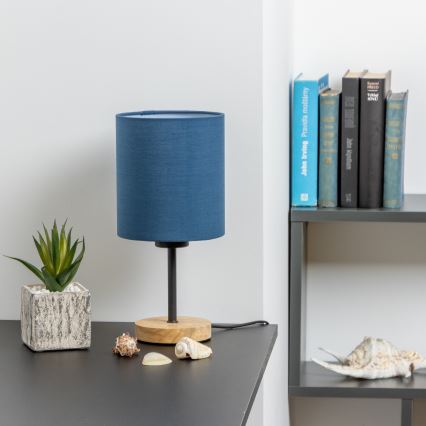 Brilagi - Настольная лампа NUBILA WOOD 1xE27/25W/230V дуб/темно-синий