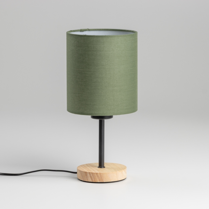 Brilagi - Настольная лампа NUBILA WOOD 1xE27/25W/230V дуб/зеленый