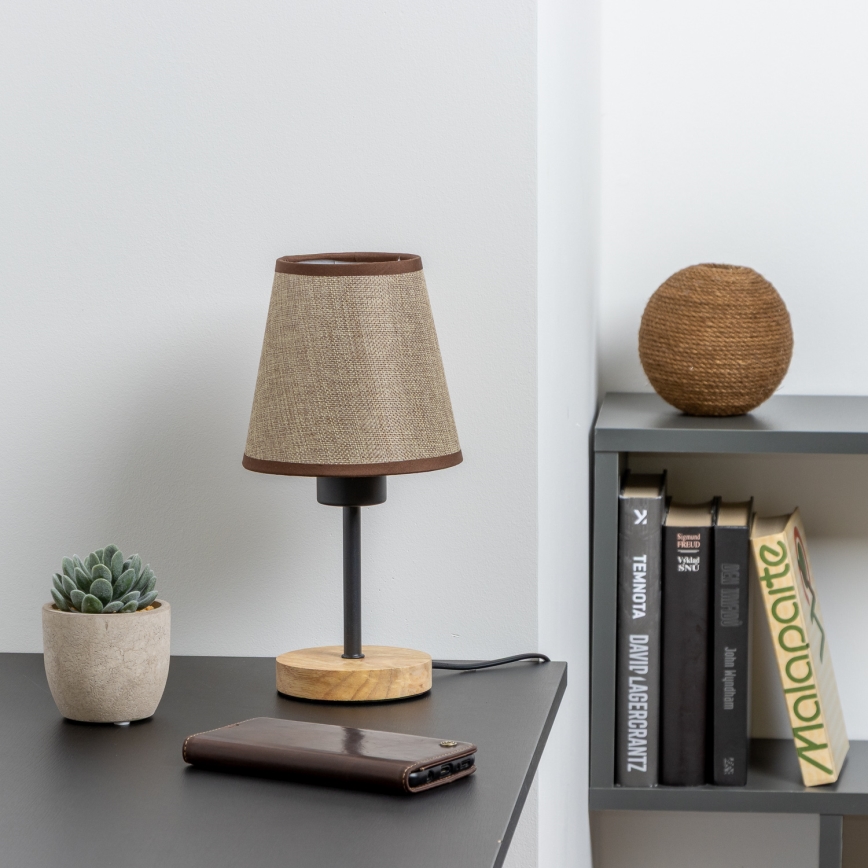 Brilagi - Настольная лампа NUBILA WOOD 1xE27/25W/230V дуб/коричневый