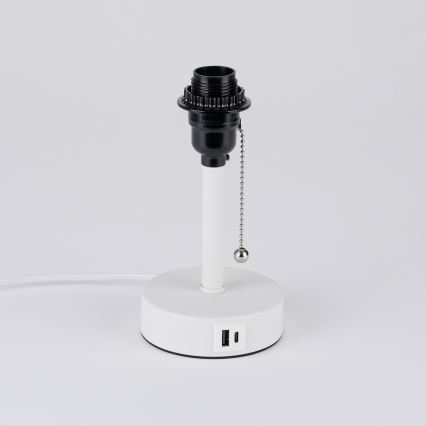Brilagi - Настольная лампа с USB-портом TABLON 1xE27/25W/230V белая/черная