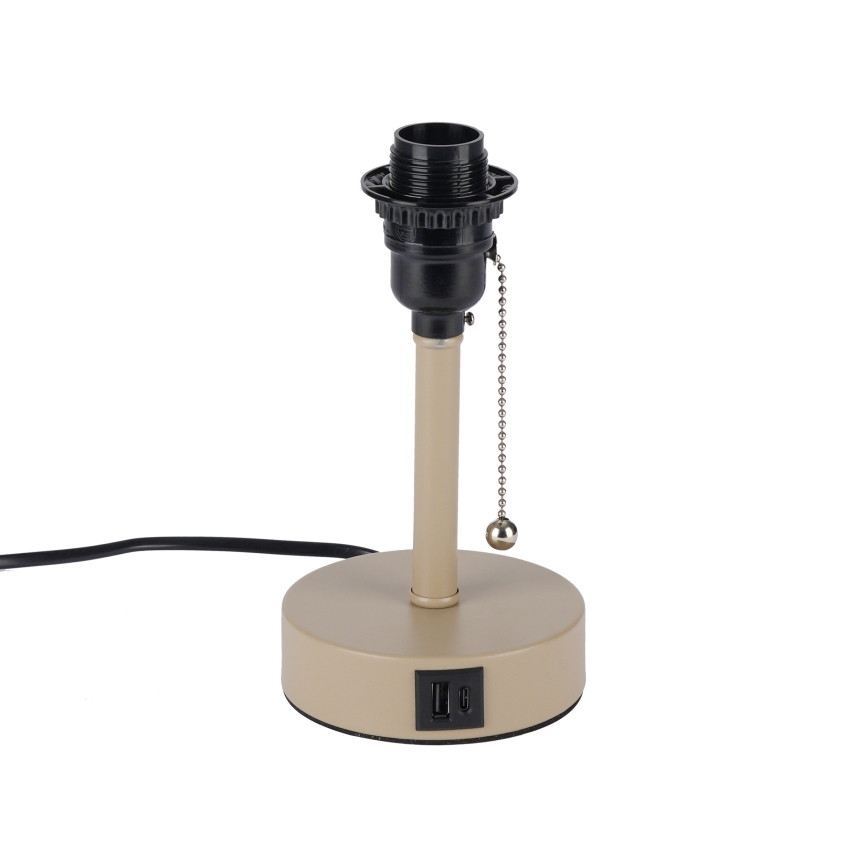 Brilagi - Настольная лампа с USB-портом TABLON 1xE27/25W/230V бежевая/кремовая