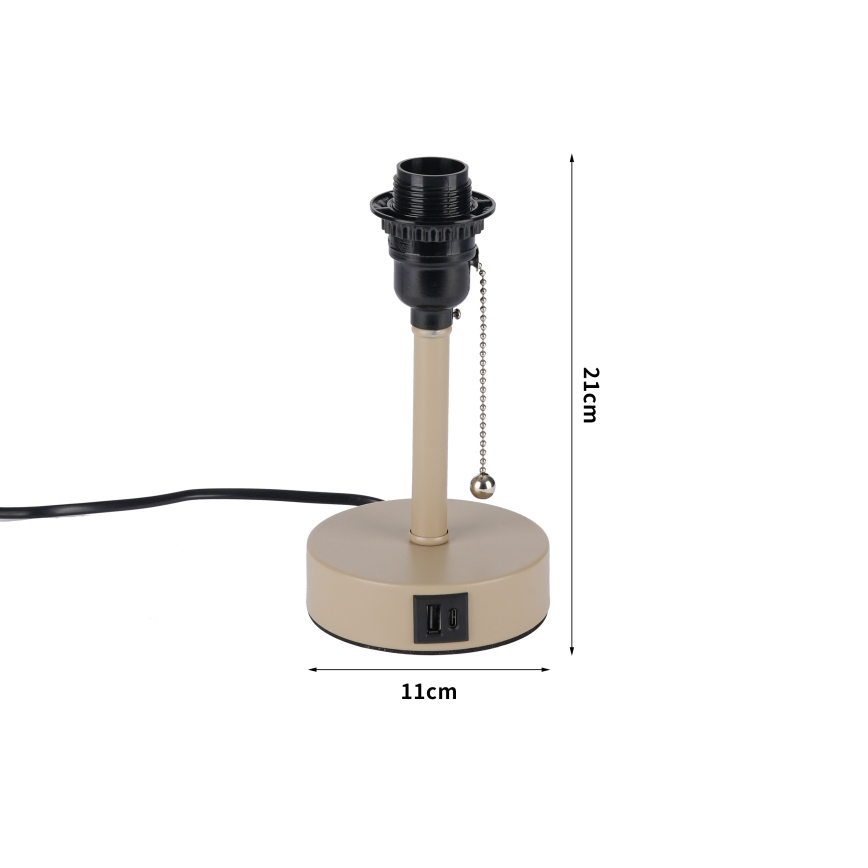 Brilagi - настольная лампа с USB-портом TABLON 1xE27/25W/230V бежевого цвета