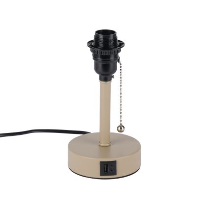 Brilagi - Настольная лампа с USB-портом TABLON 1xE27/25W/230V бежевый/серый