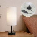 Brilagi - Настольная лампа с USB-портом TABLON 1xE27/25W/230V черный/белый