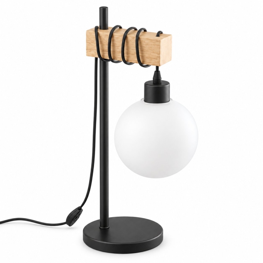 BRILAGI - Настольная лампа WOOD GLASS 1xE27/40W/230V коричневая/чёрная/белая