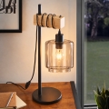 BRILAGI - Настольная лампа WOOD GLASS 1xE27/40W/230V коричневая/черная/дымчато-бежевая