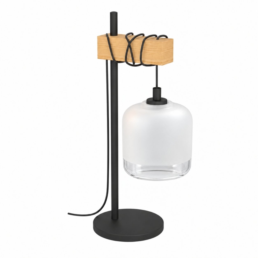 BRILAGI - Настольная лампа WOOD GLASS 1xE27/40W/230V коричневый/чёрный/белый
