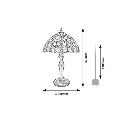 Brilagi - настольная витражная лампа в стиле Тиффани MARGARET 1xE27/40W/230V