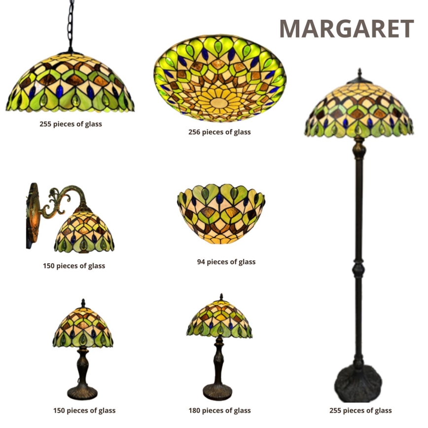 Brilagi - настольная витражная лампа в стиле Тиффани MARGARET 1xE27/40W/230V