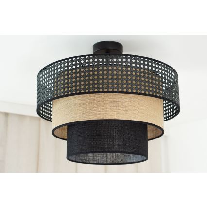 Brilagi - Накладна люстра DAKOTA LUNETA 1xE27/15W/230V діаметром 45 см чорна/ротанг