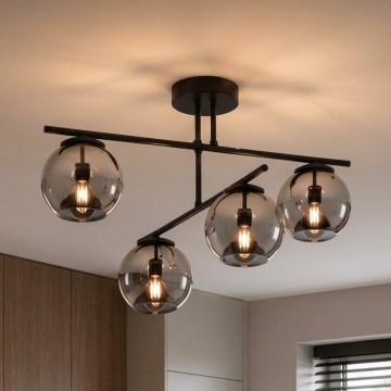 BRILAGI - накладна люстра DIOR 4xE27/60W/230V чорна/димчасто-сіра