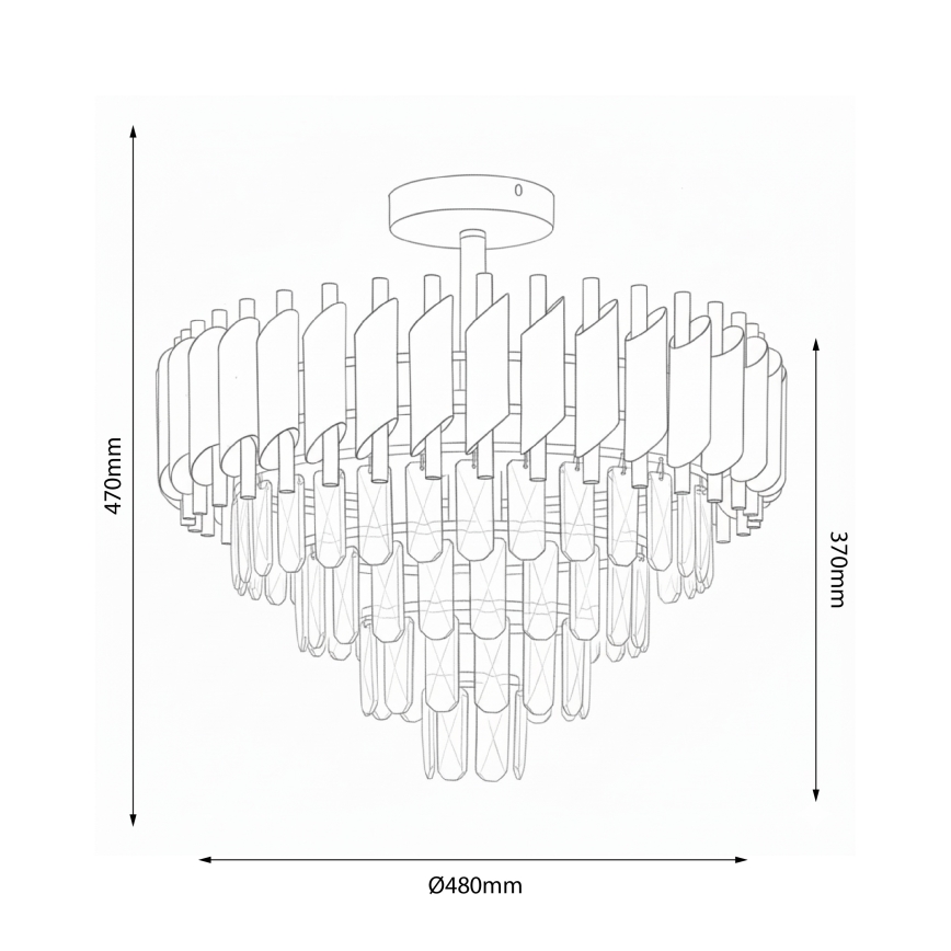 Brilagi - Накладна люстра ECLIPSE 7xE14/10W/230V діам. 48 см золота