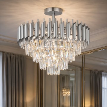 Brilagi - Накладна люстра ECLIPSE 7xE14/10W/230V, діаметр 48 см, срібляста