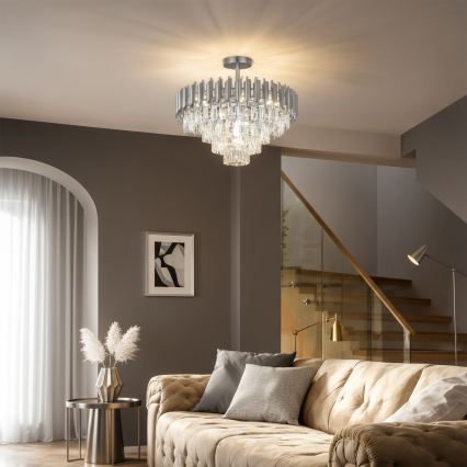 Brilagi - Накладна люстра ECLIPSE 7xE14/10W/230V, діаметр 48 см, срібляста