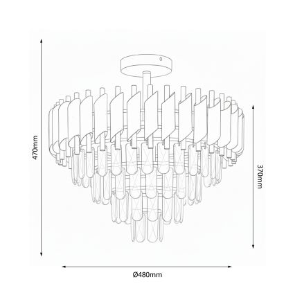 Brilagi - Накладна люстра ECLIPSE 7xE14/10W/230V, діаметр 48 см, срібляста