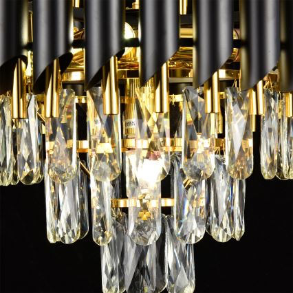 Брілагі - Накладна люстра ЕКЛІПС 5×Е14/10 Вт/230 В, діаметр 38 см, чорна/золота