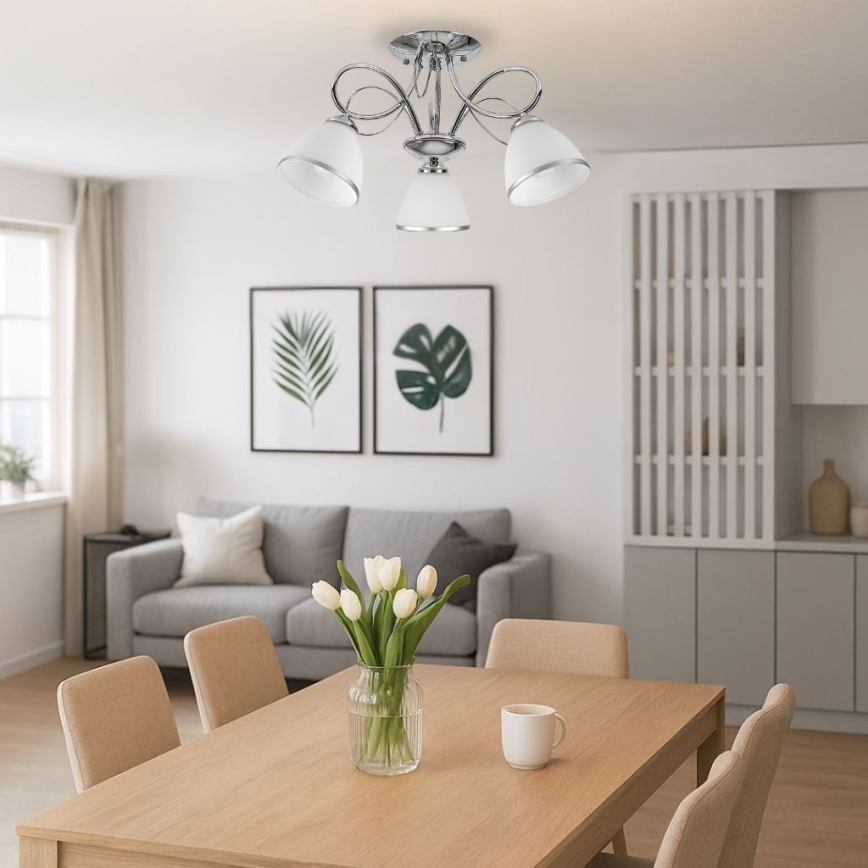 Брілагі - Накладна люстра ФРЕД 3xE27/60W/230V діаметр 59 см блискучий хром