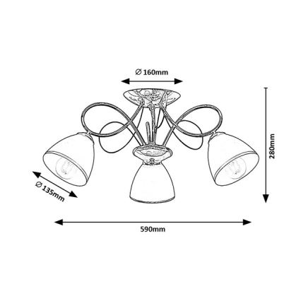 Брілагі - Накладна люстра ФРЕД 3xE27/60W/230V діаметр 59 см блискучий хром