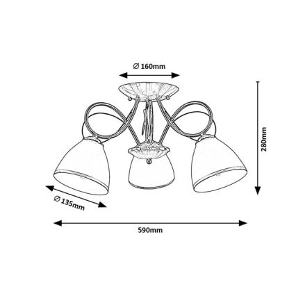 Brilagi - Накладна люстра FRED 3xE27/60W/230V діаметр 59 см бронзова