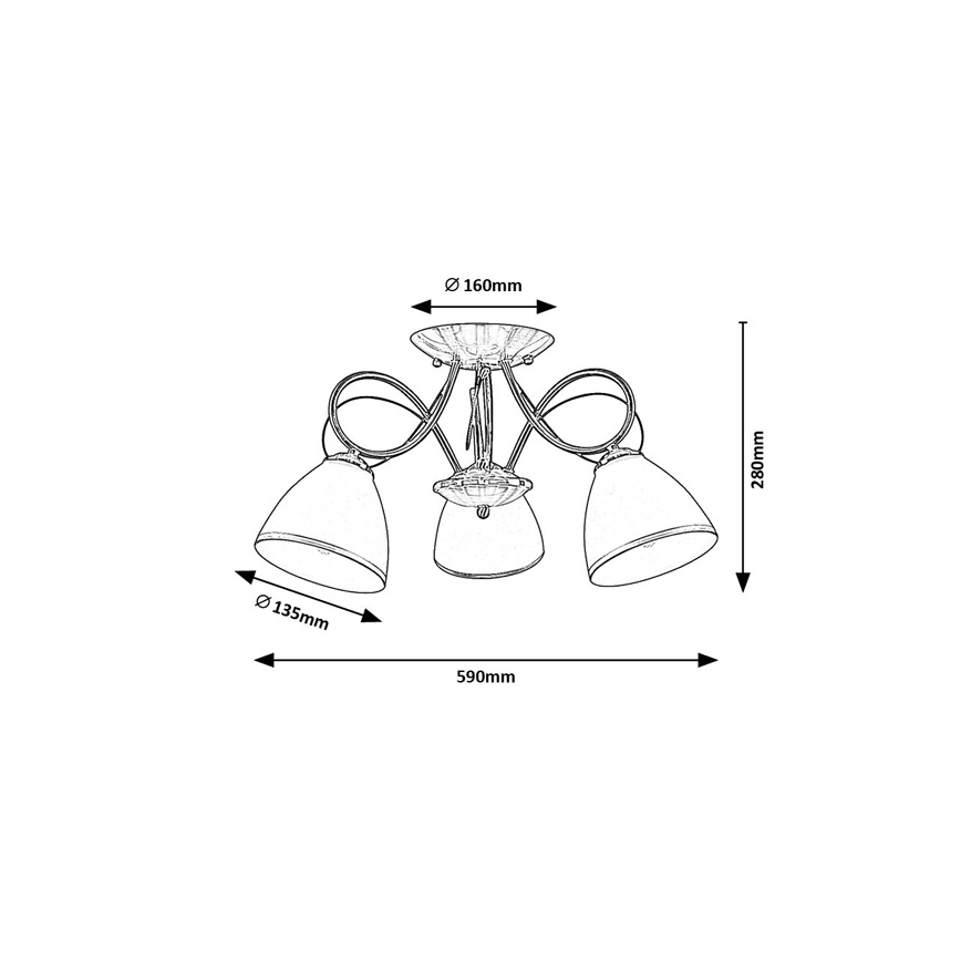 Brilagi - Накладна люстра FRED 3xE27/60W/230V діаметр 59 см бронзова