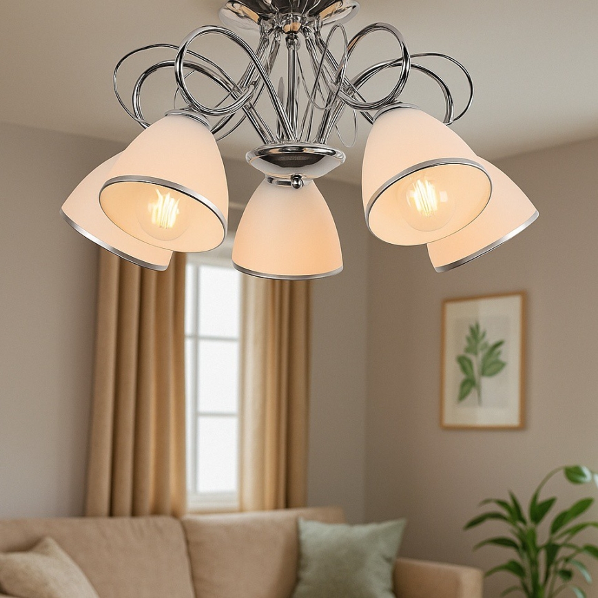 Brilagi - накладна люстра FRED 5xE27/60W/230V діам. 59 см блискучий хром