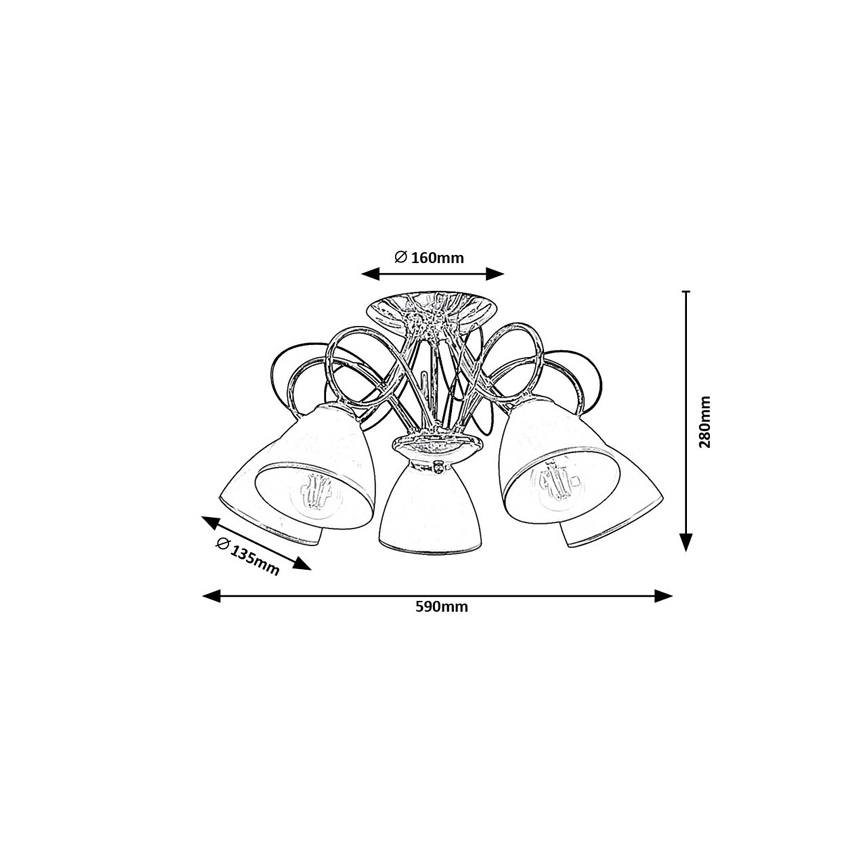 Brilagi - накладна люстра FRED 5xE27/60W/230V діам. 59 см блискучий хром