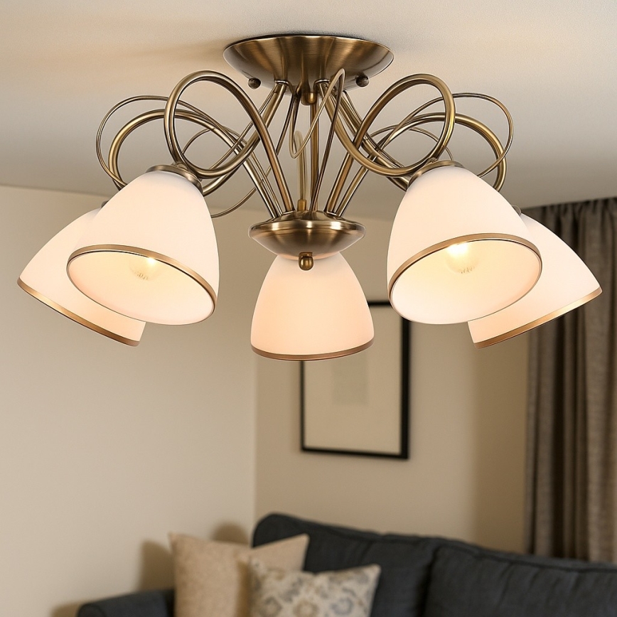 Brilagi - Накладна люстра FRED 5xE27/60W/230V діаметр 59 см бронзова