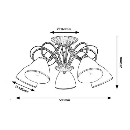 Brilagi - Накладна люстра FRED 5xE27/60W/230V діаметр 59 см бронзова