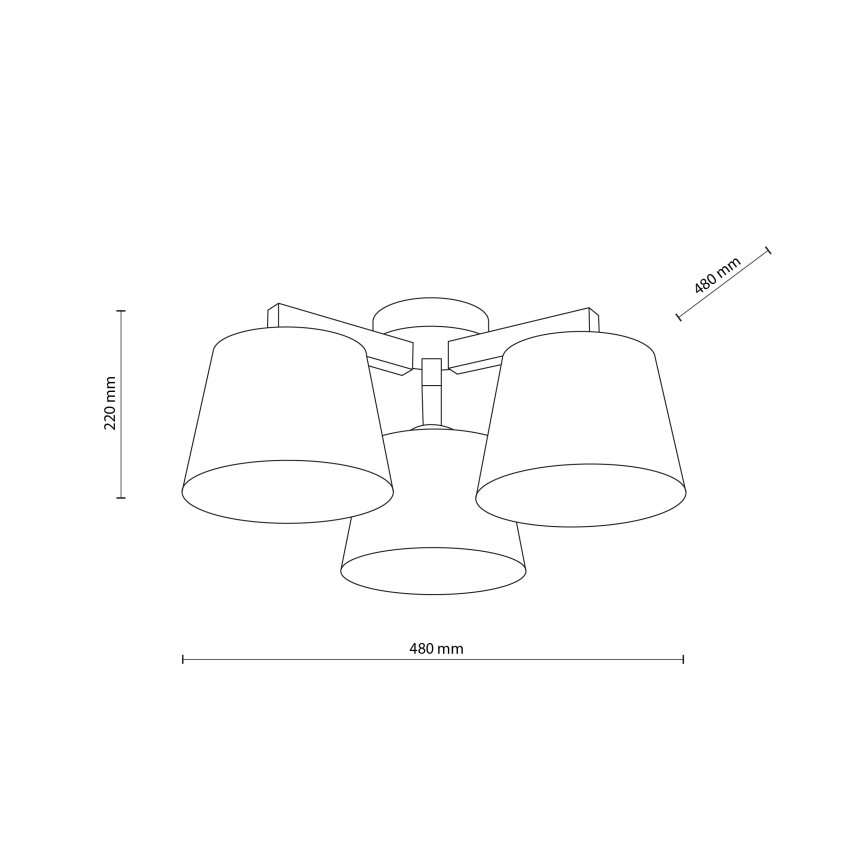 Brilagi - Накладна люстра LATTE SABIA 3xE27/15W/230V сосна/бежевий