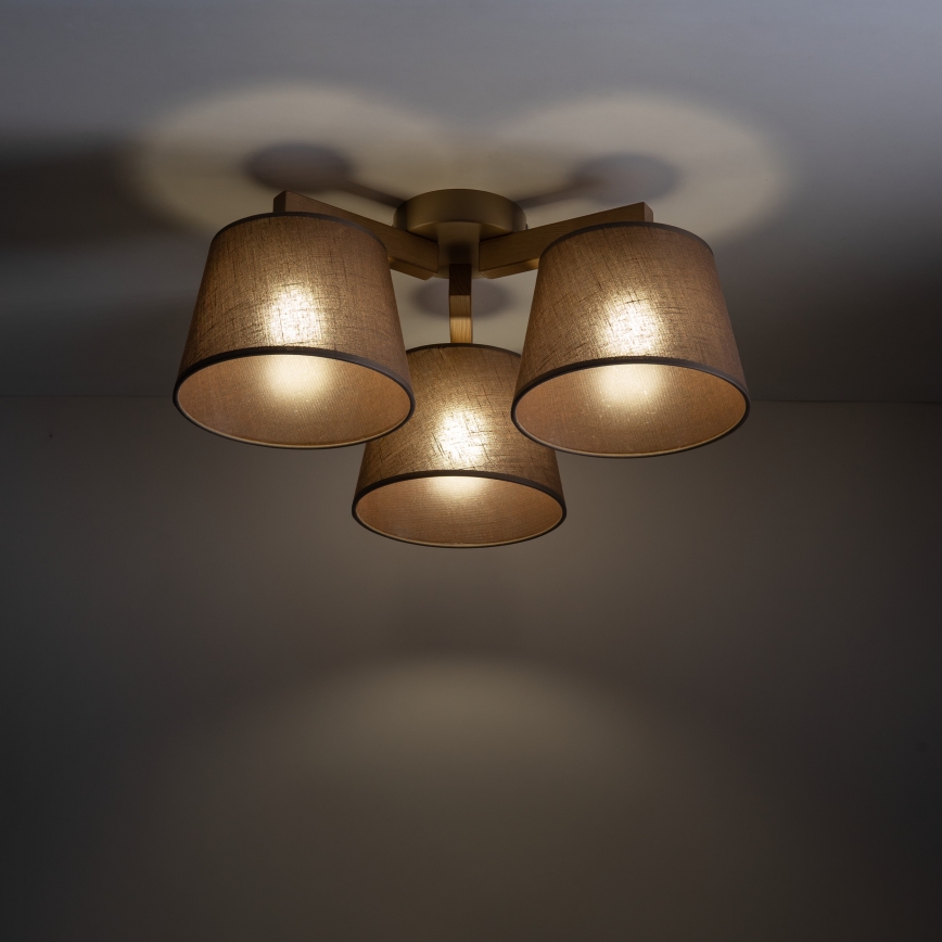 Brilagi - Накладна люстра LATTE SABIA 3xE27/60W/230V сосна/коричневий