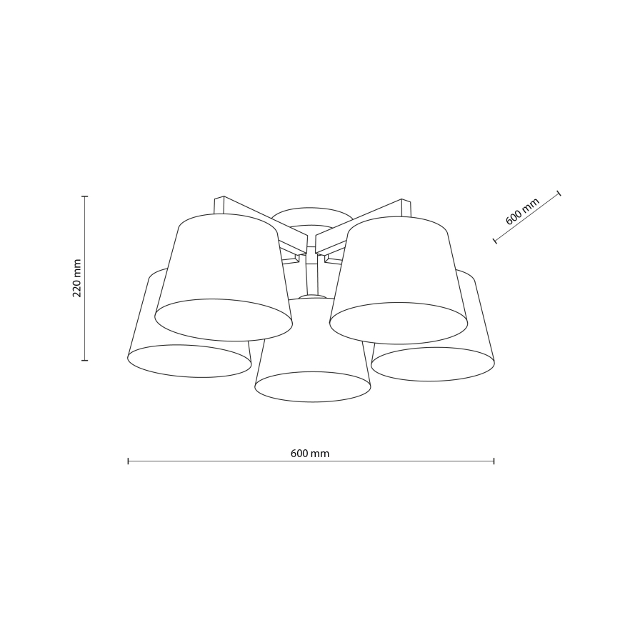 Brilagi - Накладна люстра LATTE SABIA 5xE27/15W/230V сосна/біла