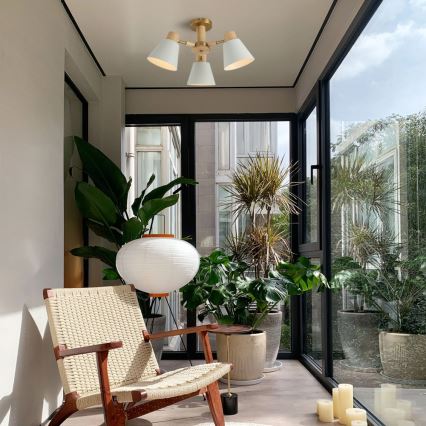 Брілагі - накладна люстра Лунд Вуд 3хЕ27/40 Вт/230 В, діаметр 50 см, каучукова деревина